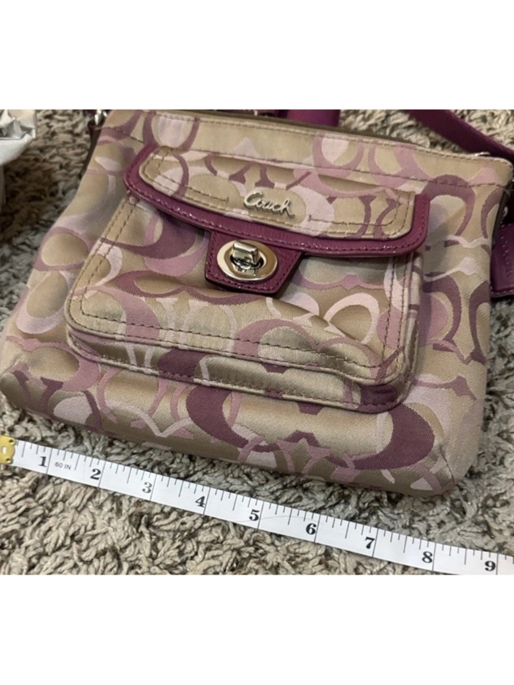 Coach Lilac and Pink Signature Crossbody with Detachable Strap (Penelope) - Picture 9 of 11